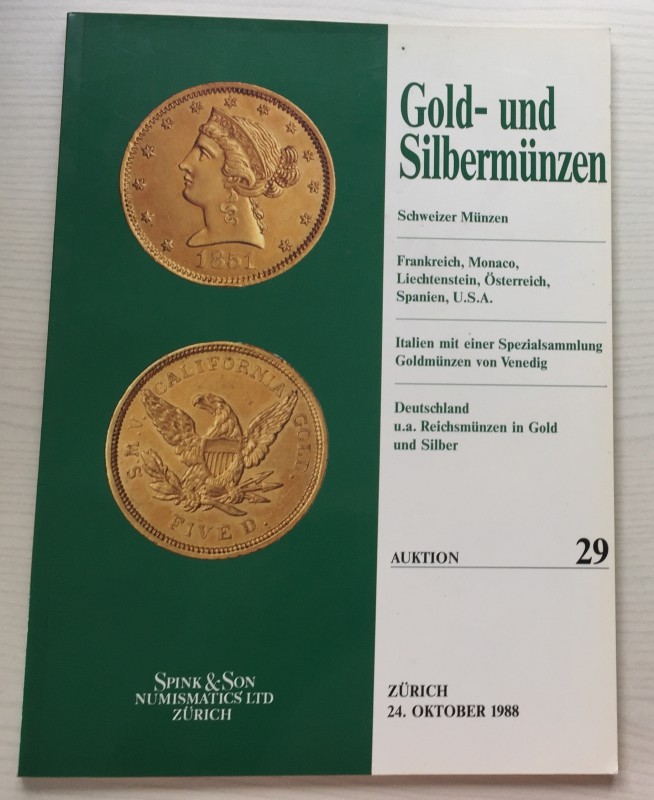 Spink & Son Auktion 29. Gold und Silbermunzen. Schweizer Munzen. Frankreich, Mon...