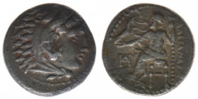 GRIECHEN Mazedonien
Alexander der Große 336-323 BC

Drachme - Chios
Kopf des Herakles mit Löwenfell / Zeus mit Adler nach links thronend
3,97 Gramm, s...