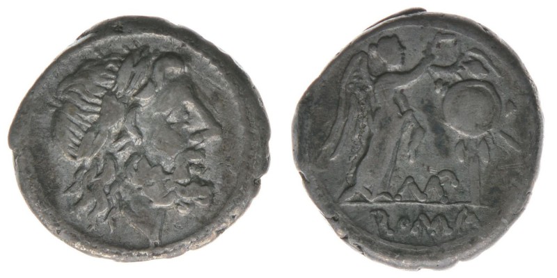 ROM Republik
Quinar anonym vor 268 v. Chr.
Zeus Victoria
2,98 Gramm, ss