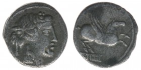 ROM Republik Q. Titius 90-85 BC

Denar
Bacchus / Pegasus
BMC 2225, 3,57 Gramm, ss