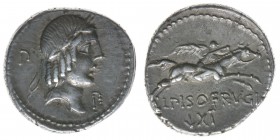 ROM Republik L.Calpurnius Piso Frugi 90 BC

Denar
Apollo / Reiter nach rechts
Cr.340/1, 4,04 Gramm, vz