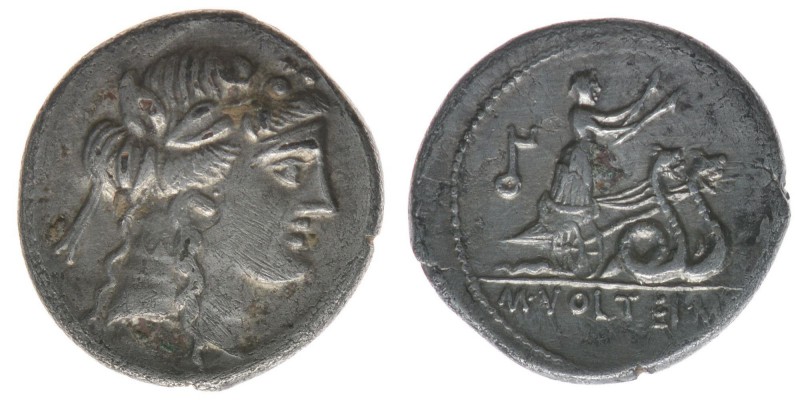 ROM Republik M.Volteius 78 BC

Denar
Kopf des Liber mit Efeukranz nach rechts / ...