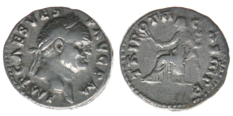 ROM Kaiserzeit Vespasianus 69-79
Denar 
IMP CAES VESP AVG P M / TRI POT II COS I...