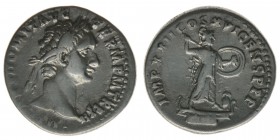 ROM Kaiserzeit Domitianus 81-96
Denar

IMP CAES DOMIT AVG GERM PM TR P XI / IMP XXII COS XVI CENS P P P
Minerva
Kampmann 24.71, 3,26 Gramm, ss+