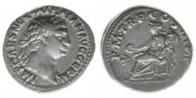 ROM Kaiserzeit Traianus 98-117 
Denar 

IMP CAES NERVATRAIAN AVG GERM / P M TR P COS III P P
Concordia nach links sitzend
Kampmann 27.47.2, 3,32 Gramm...
