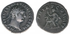 ROM Kaiserzeit Traianus 98-117 
Denar

IMP CAES NERVA TRAIAN AVG GERM / PM TR P COS III P P
3,27 Gramm, ss