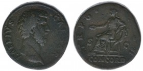 ROM Kaiserzeit
Aelius Caesar 136-137

Sesterz
L AELIVS CAESAR / TR POT COS II S C CONCORD
Kampmann 34.14.1, 26,85 Gramm, -ss