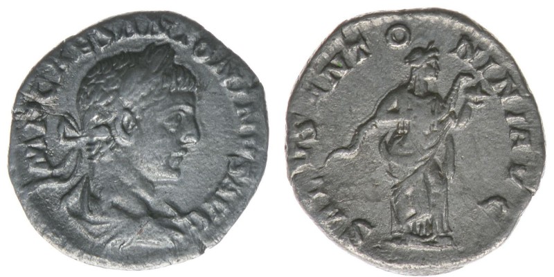 ROM Kaiserzeit Elagabalus 218-222
Denar
IMP CAES ANTONINVS AVG / SALVS ANTONIN A...