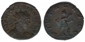 ROM Kaiserzeit
Numerianus 283-284
Antoninian
IMP NVMERIANVS AVG / PIETAS AVVG
Kampmann 114.19, 3,65 Gramm, ss