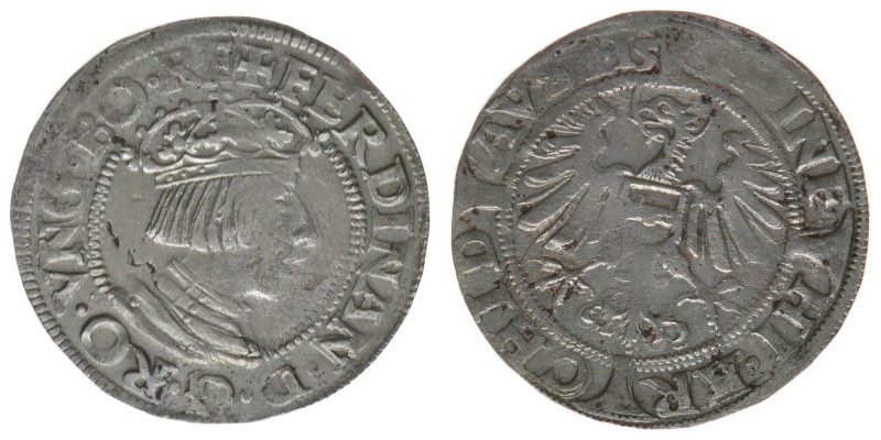 RDR Österreich Habsburg Kaiser Ferdinand I. 
3 Kreuzer (Groschen) 1534
2,51 Gram...