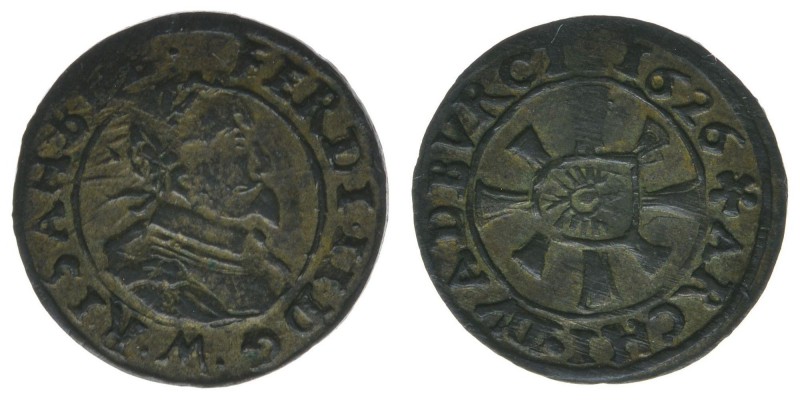 RDR Österreich Habsburg
Kaiser Ferdinand II.

1 Kreuzer 1626
Her.1491, 1,01 Gram...