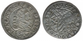 RDR Österreich Habsburg
Kaiser Ferdinand II.

3 Kreuzer (Groschen) 1627
1.65 Gramm, ss++