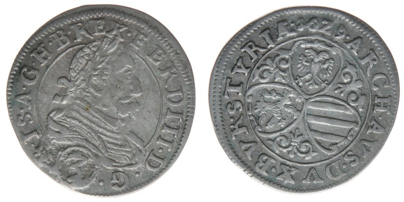 RDR Österreich Habsburg
Kaiser Ferdinand II.

3 Kreuzer (Groschen) 1629 Graz
1.9...