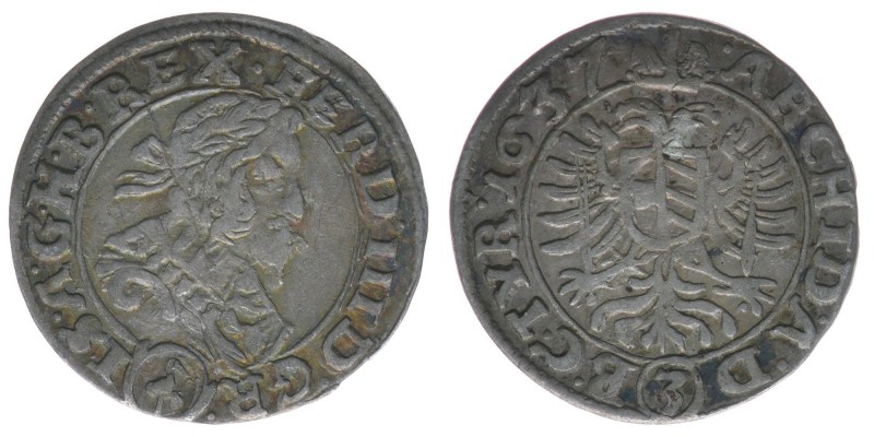 RDR Österreich Habsburg
Kaiser Ferdinand III.

3 Kreuzer (Groschen) 1737
1.56 Gr...