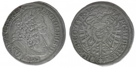 RDR Österreich Habsburg
Kaiser Leopold I.

15 Kreuzer 1685 für Hohenlohe, Mainz
4.83 Gramm, ss Zainende