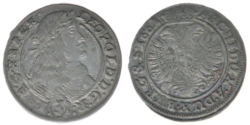 RDR Österreich Habsburg Kaiser Leopold I. 

3 Kreuzer 1661 Breslau
1,63 Gramm, s...