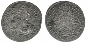 RDR Österreich Habsburg Kaiser Leopold I. 

3 Kreuzer (Groschen) 1667 SHS Breslau
1.71 Gramm, ss++