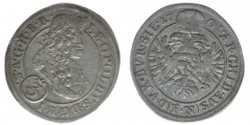 RDR  Österreich Habsburg  Kaiser Leopold I.

3 Kreuzer 1701 FN Oppeln
1,63 Gramm, ss+