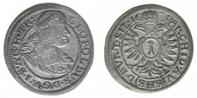RDR Österreich Habsburg
Kaiser Leopold I. 

1 Kreuzer 1671 SHS
0.95 Gramm, -vz