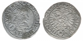 RDR Österreich Habsburg
Kaiser Leopold I.

1 Kreuzer 1676
0.61 Gramm, ss