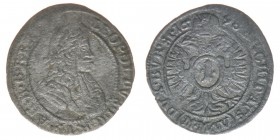 RDR Österreich Habsburg
Kaiser Leopold I.

1 Kreuzer 1698 MMW
0.60 Gramm, ss