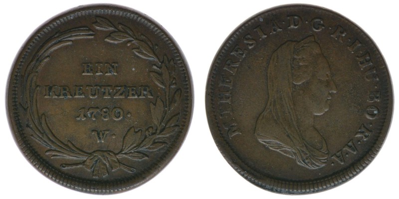 RDR Österreich Habsburg
Maria Theresia

1 Kreuzer 1780 W
Her.1590, 7,61 Gramm, s...