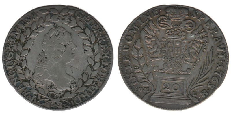 RDR Österreich Habsburg Kaiser Franz I. Stephan
20 Kreuzer 1765 BA/EvM-D
6.55 Gr...