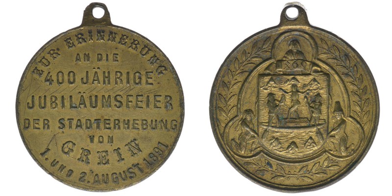 Kaisertum Österreich
Medaille 1891
Erinnerung an die 400jährige Jubiläumsfeier S...