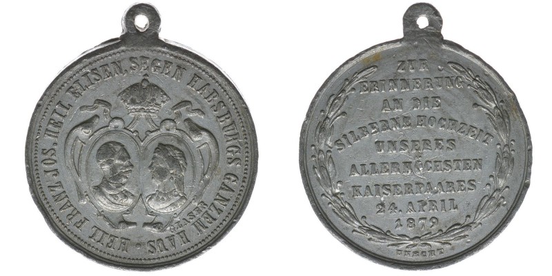 Kaisertum Österreich
Kaiser Franz Joseph I. und Sissi

Zinnmedaille 1879 zur Eri...