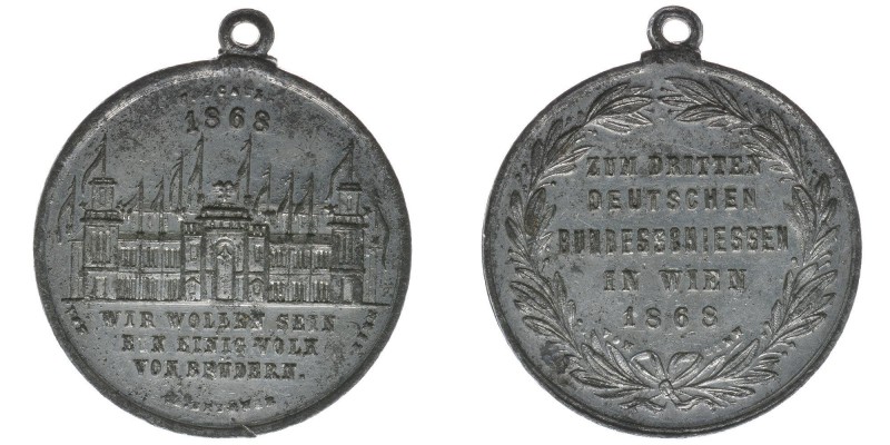 Kaisertum Österreich
Kaiser Franz Joseph I.
Zinnmedaille 1868 auf das 3. deutsch...