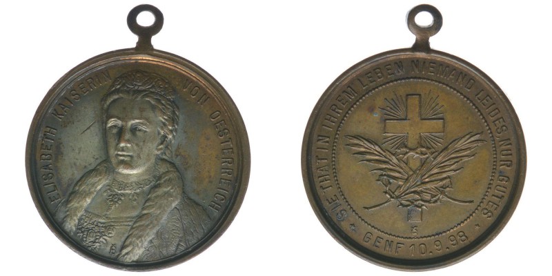 KAISERTUM ÖSTERREICH Kaiserin Elisabeth
Medaille 1898 auf ihre Ermordung in Genf...