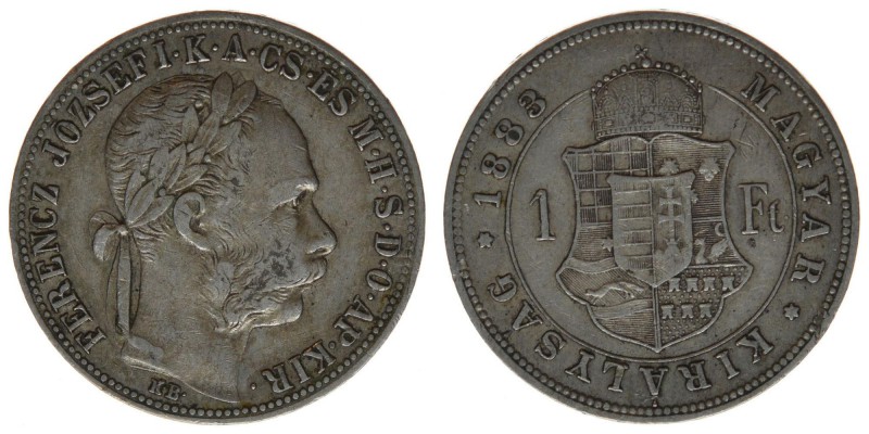 Kaisertum Österreich-Ungarn
Kaiser Franz Joseph I.
1 Forint 1883 KB
12,31 Gramm,...