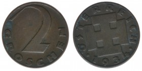 Österreich 1. Republik

2 Groschen 1934
3,30 Gramm, ss