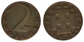 Österreich 1. Republik
2 Groschen 1934
3,32 Gramm, ss/vz