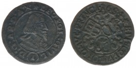 Bistum Olmütz
Leopold Wilhelm
1 Kreuzer 1654

Silber
0.84g
ss