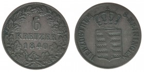 Sachsen Meiningen
6 Kreuzer 1840
ss