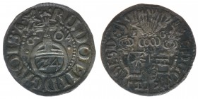 Schleswig Holstein Schauenberg
Ernst III.
1/24 Taler 1604

Silber
1.36g
ss
