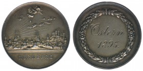 BAYERN Nürnberg
Medaille 1895 Gravur Ostern 1895
Stadtansicht
7,18 Gramm, vz