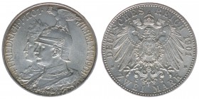PREUSSEN Wilhelm II. 1888-1918
2 Mark 1901 A aus Anlass des 200-jährigen Bestehens des Königreiches
AKS 136, 11,12 Gramm ss/vz