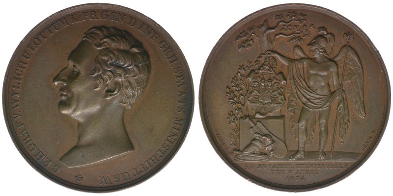 PREUSSEN Medaille 1834
von Loos auf Graf v. Wylich u. Lottum, General der Infant...