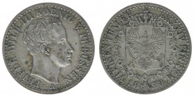 PREUSSEN Friedrich Wilhelm III.

1/6 Taler 1838 A
5,30 Gramm, ss/vz