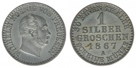 PREUSSEN Wilhelm I. 1861-1888
1 Silbergroschen 1867 A
AKS 103 2,23 Gramm vz/stfr