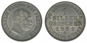 PREUSSEN Wilhelm I. 1861-1888
1 Silbergroschen 1869 C
AKS 103 2,22 Fgramm vz+