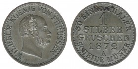 PREUSSEN Wilhelm I. 1861-1888
1 Silbergroschen 1872 A
AKS 103 2,18 Gramm vz