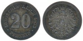 Deutsches Reich

20 Pfennig 1873 F
AKS 8, 1,07 Gramm, -ss
