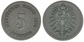 DEUTSCHES REICH
5 Pfennig 1874 G
s/ss