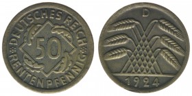 DEUTSCHES REICH
50 Rentenpfennig 1924 D
ss