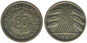 DEUTSCHES REICH
50 Rentenpfennig 1924 J
ss