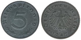 DEUTSCHES REICH
5 Reichspfennig 1947 D
ss