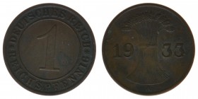 DEUTSCHES REICH 1 Pfennig 1933 A
1,96 Gramm, ss
